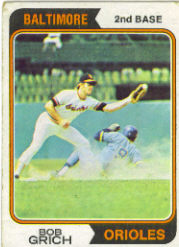 1974 Topps Baseball Cards      109     Bob Grich